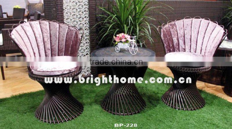 Leisure Set Chair & Table with stone top BP-228 outdoor PE wicker products