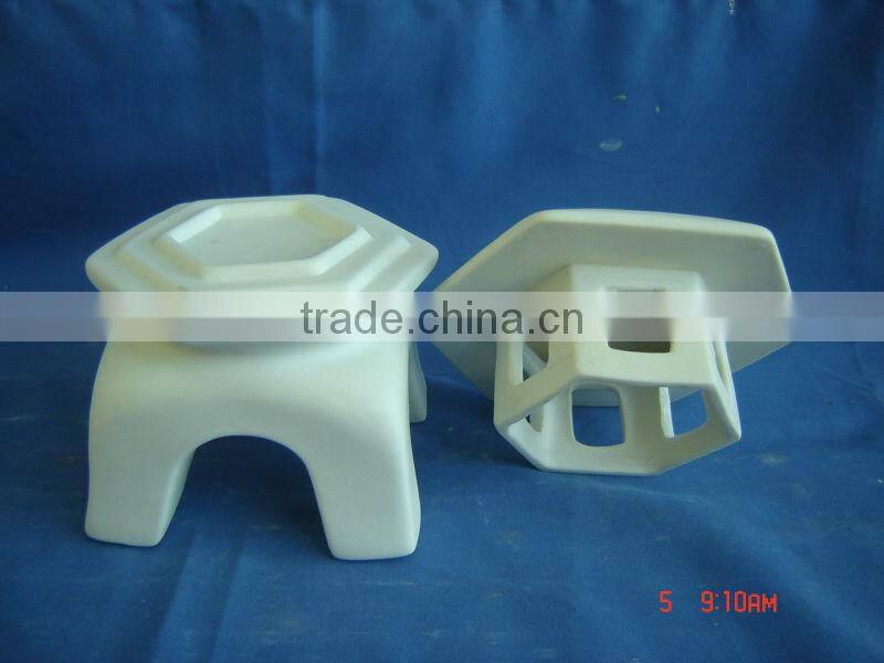 bisque candle holder halloween ceramic houses