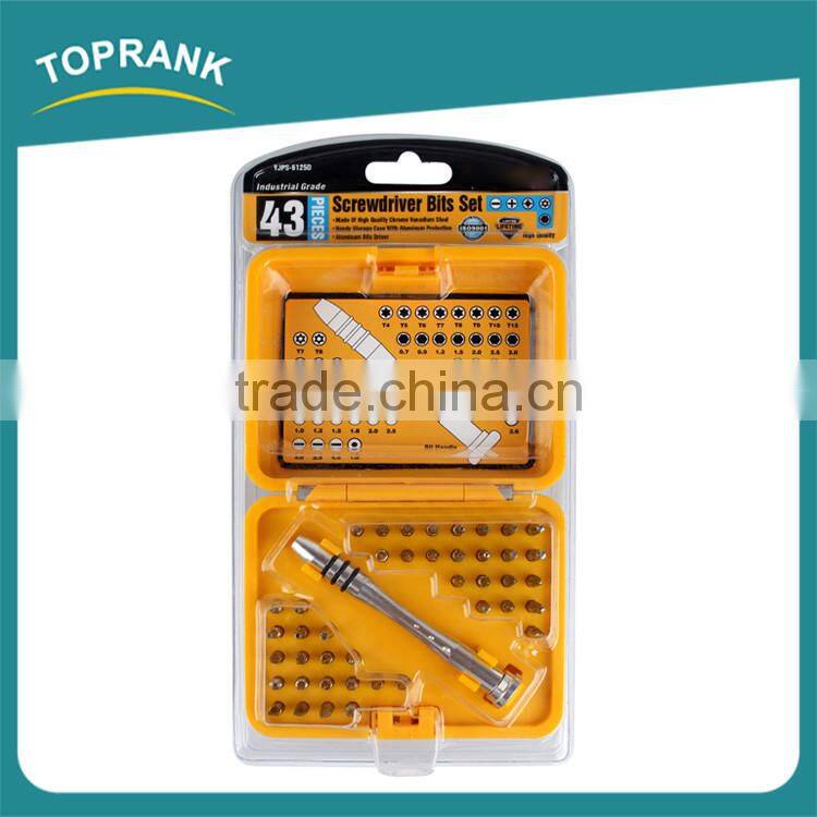 High quality chrome vanadium steel security screwdriver bit set with handle