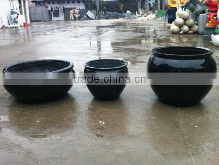 Black round strong flowerpot
