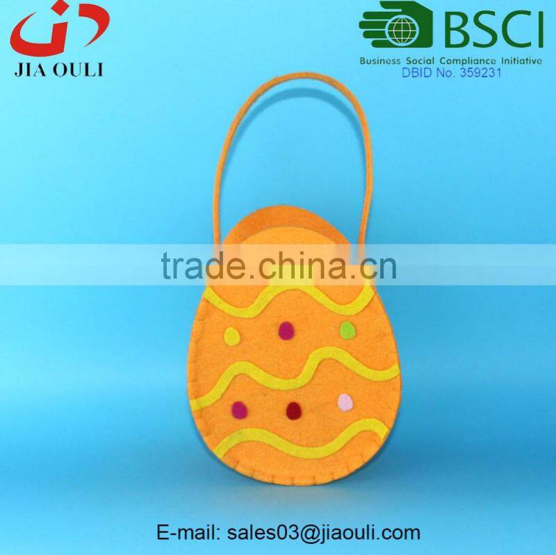 BSCI Audit factory easter decoration nice non-woven felt egg easter basket