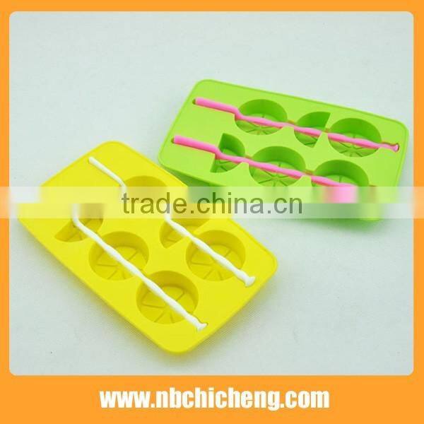Lemon Silicone Ice Cream Mould/ Ice Tray Cube lollyPop Cream Maker/Popsicle Molds Set
