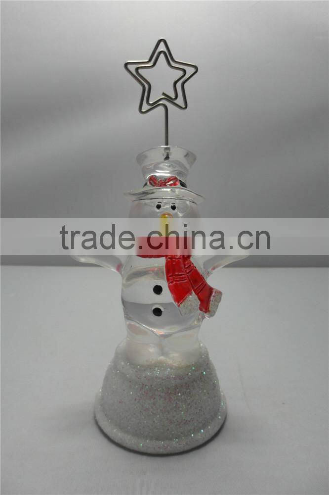 Holiday Placecard Memo Holder with a Snowman Figure Base