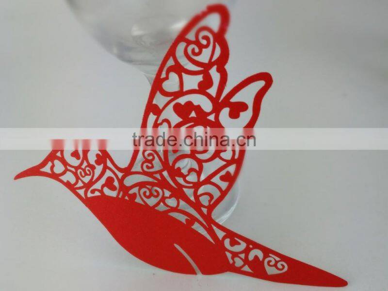 paper wine glass card laser cut wedding invitation card