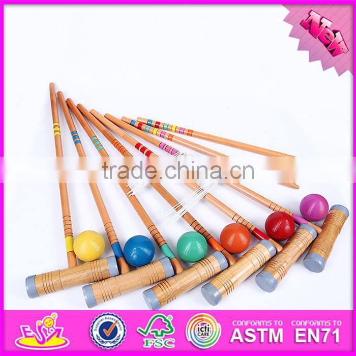 2016 wholesale outdoor children wooden 6-player croquet W01A167