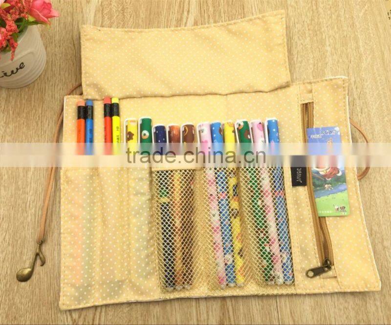 High quality top sale roll up round pencil case for students for office stationery