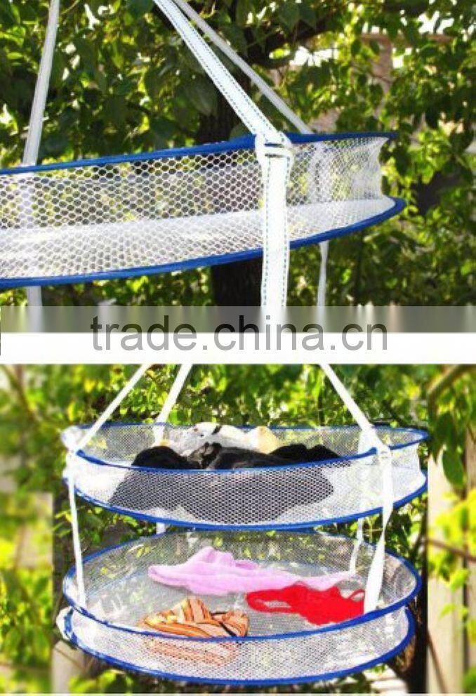 2 Layer Drying Rack Folding Hanging Clothes Laundry Basket Dryer(TM-CPH-024)