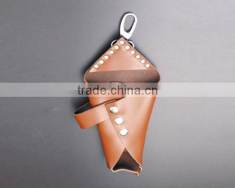 Leather Scissors Holder Case Rivet Clips Bag