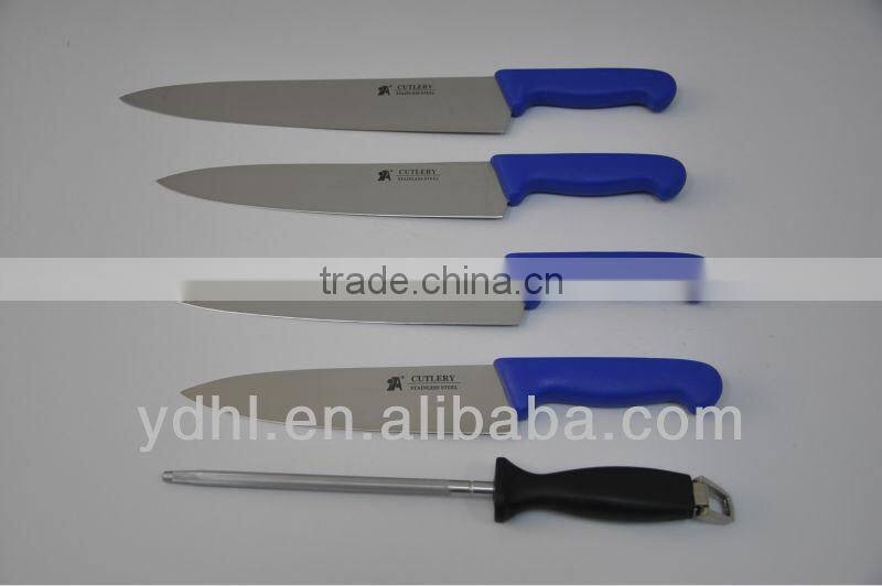 Stainless steel butcher knife and sharpener