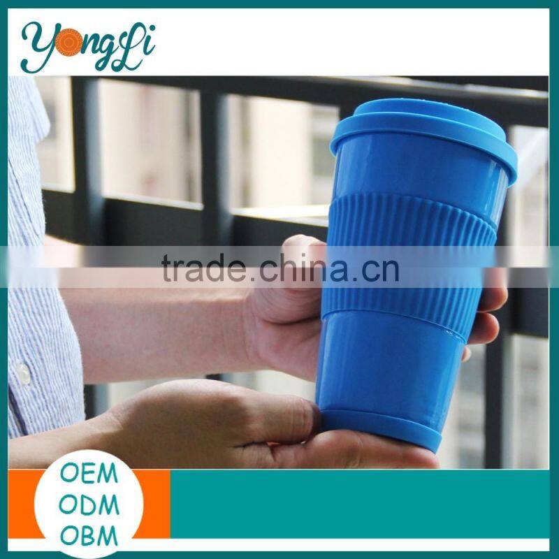 BPA-free Ceramic Travel Cup with Lid Silicone Ceramic Coffee Mug