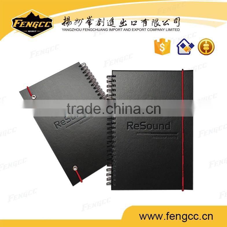 Promotion cheap cardboard paper cover spiral notebook with color sticky inner