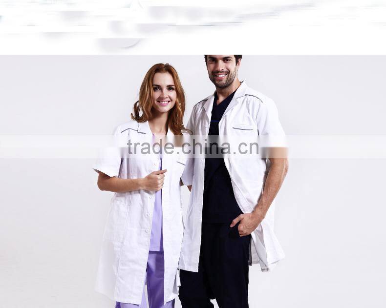 Cusomt Long Sleeve Unisex Acid Resistant White Lab Coat