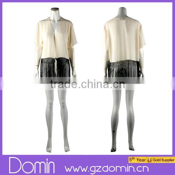 2014 Latest Woman Summer Chiffon Kimono Short Sleeve Ladies Fringe Kimono