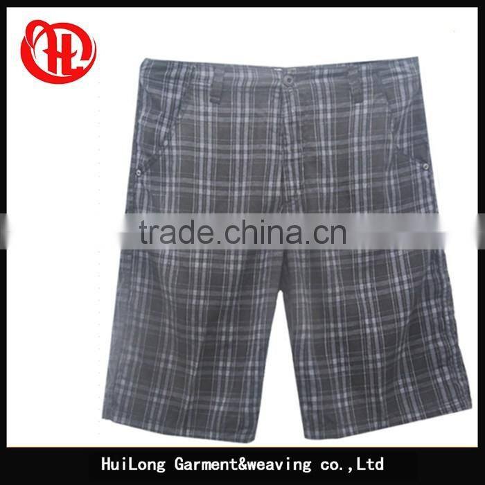 wholesale short pants plus size washed plaid men's shorts