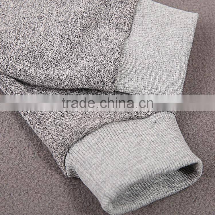 HAODUOYI Girl's Grey Ribbed Waist & Cuff Sporty Pants