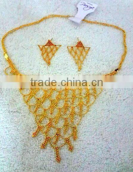 Fancy Micro Gold Plated Necklace and Pendant Sets