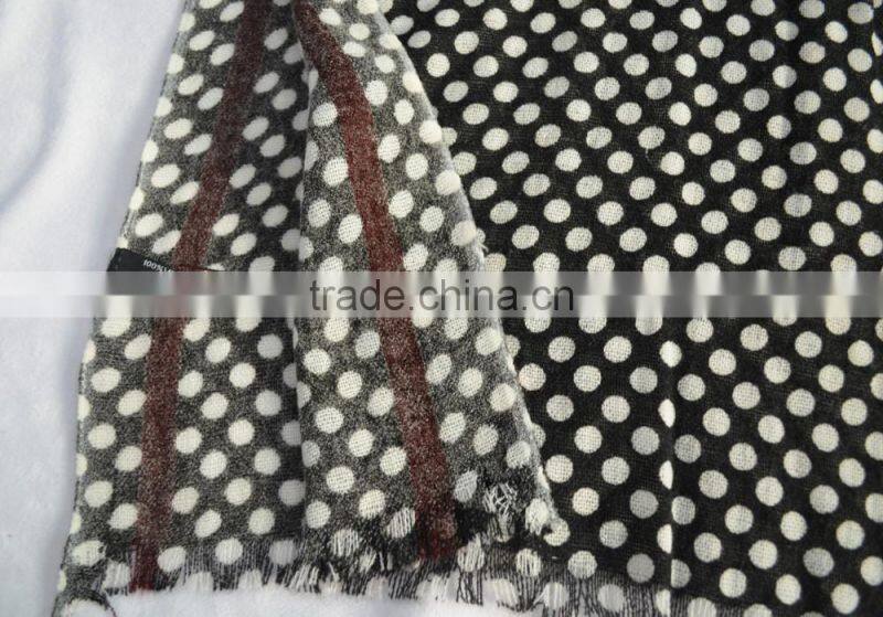 Fashion top popular ladies printed dot acrylic mixed cashmere shawl for winter