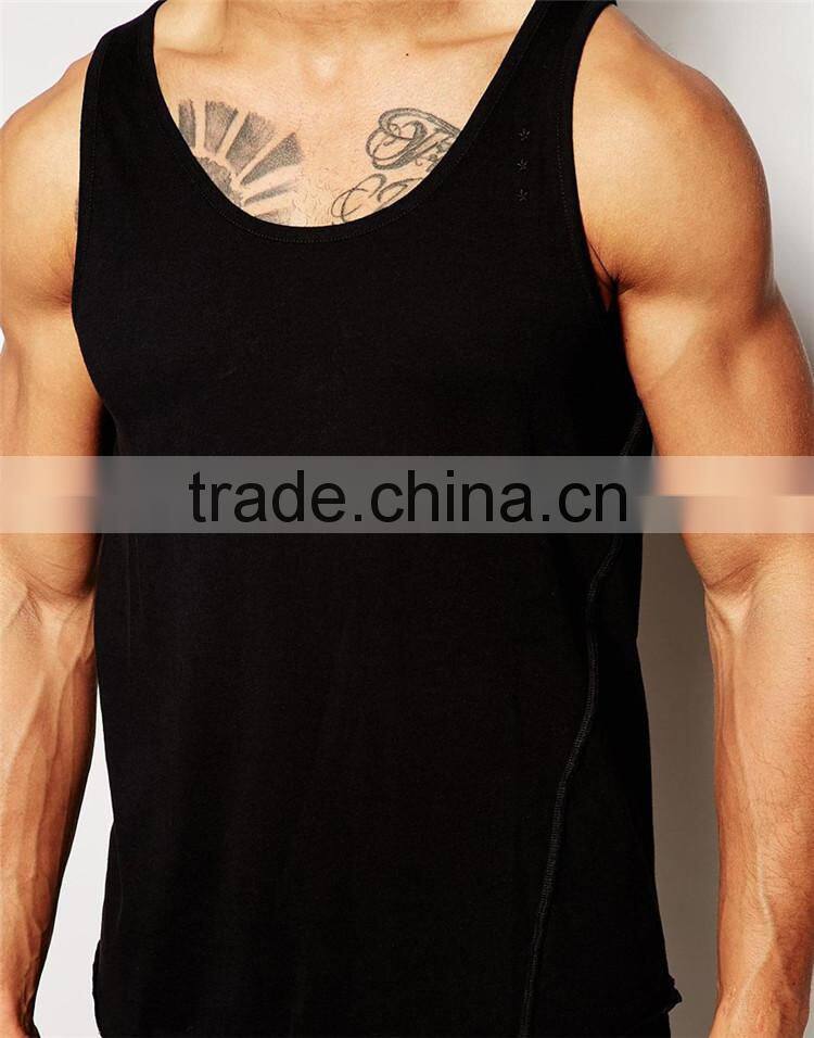 Mens tank top plain black tank 100 cotton tank top manufacturer from China