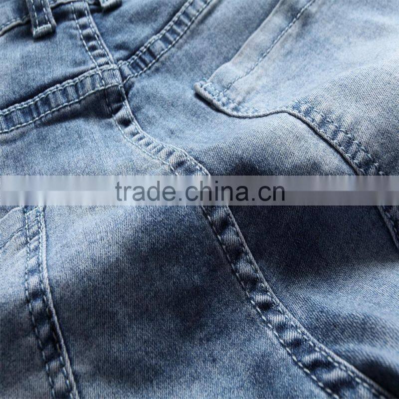 The new men's fashion men's jeans brand jeans hole personality male personality Slim comfortable pants