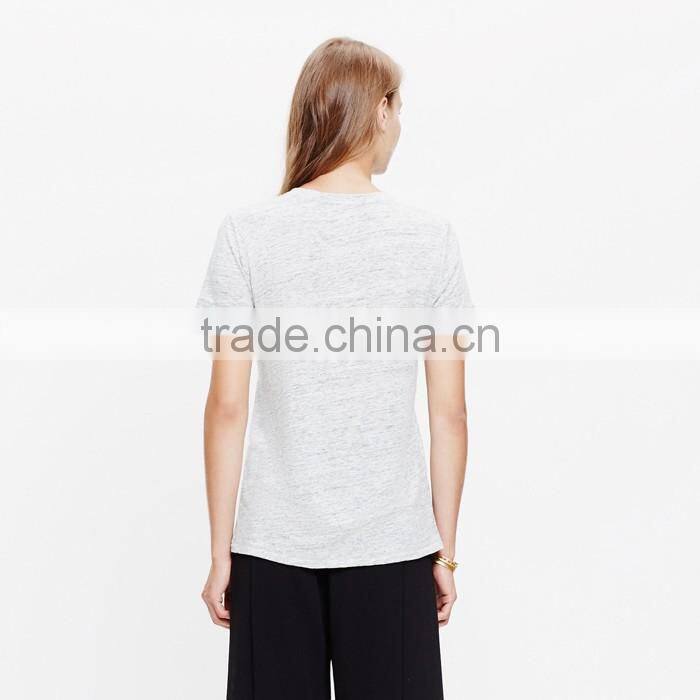 Modern ladies t-shirt print design linen paris tshirt