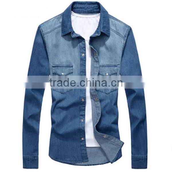 Custom fashion streetwear adults denim shirts