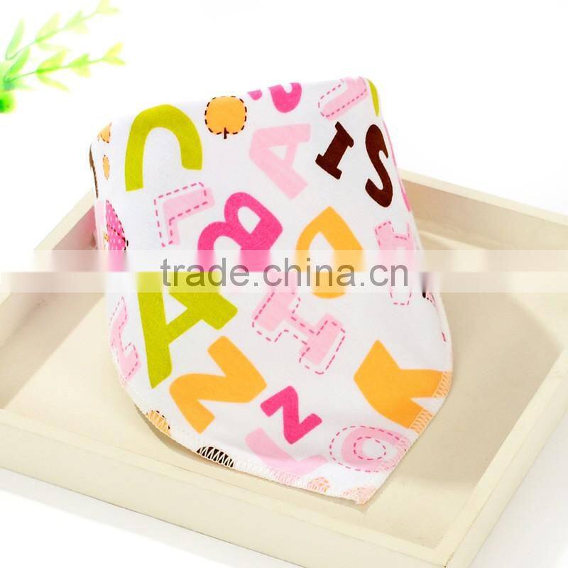 S33343W Infant Baby Bib 100% Cotton Absorbent Bandana Dribble Bib with Adjustable Snaps