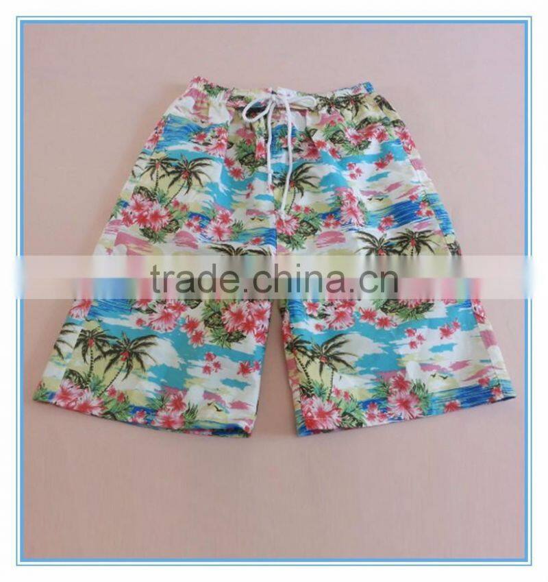 Men's dry wet amphibious sand beach short pants, Comfortable authentic swimming trunks, Printing quick drying Haiwaii Shorts