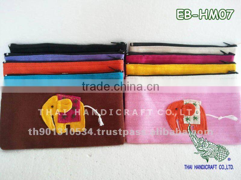 Thai Handmade Elephant Coin Purse Wallet Money bag Pencil bag