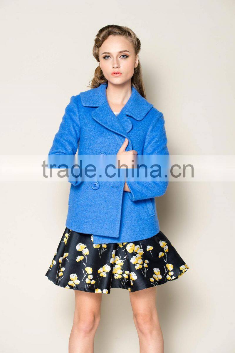 latest formal office style fashionable short women coats wool 2015