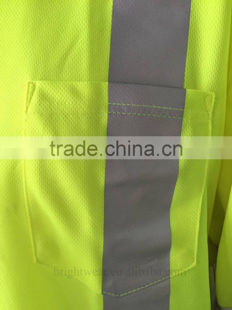 Men's hi vis reflective long sleeve custom warning T-shirt