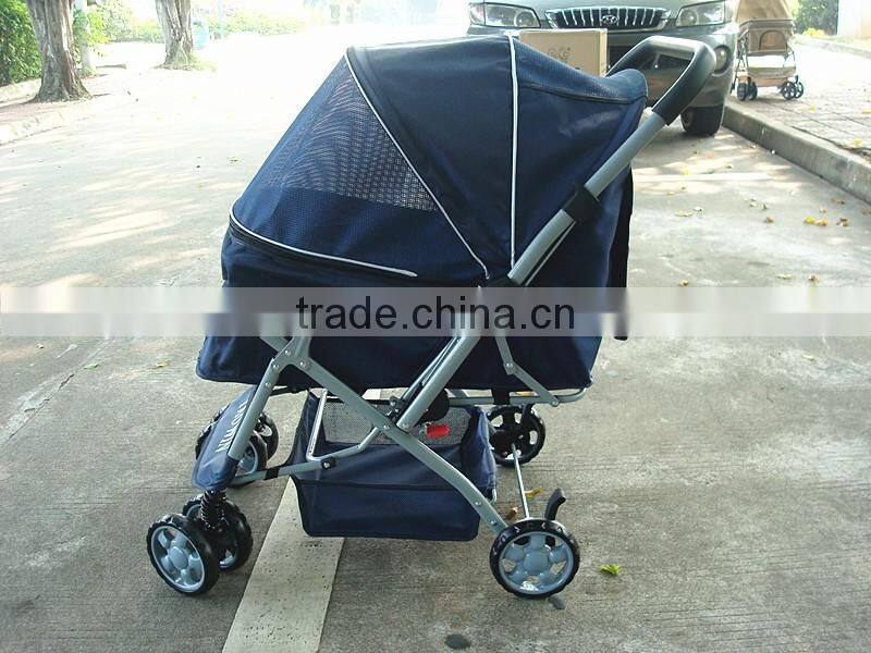 Factory direct shock absorbers two-way aluminum pet pet trolley four-wheel folding washable dog carts spot