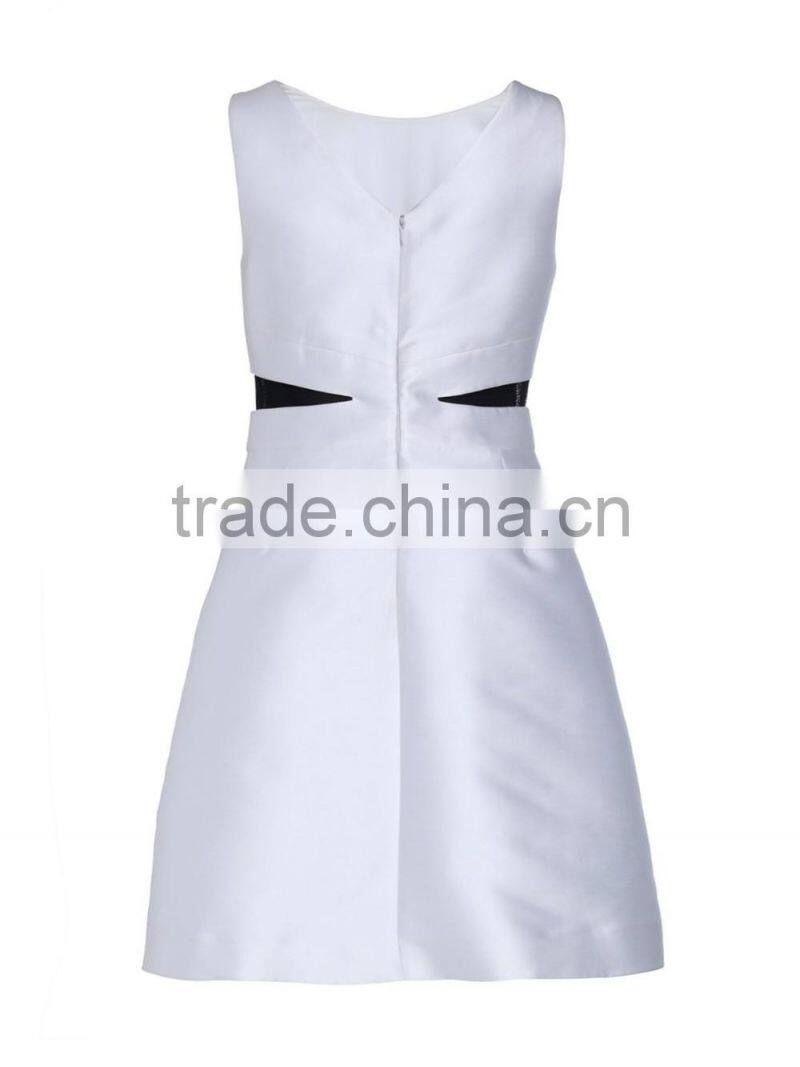 Ladies white combined prom fake two-piece dress