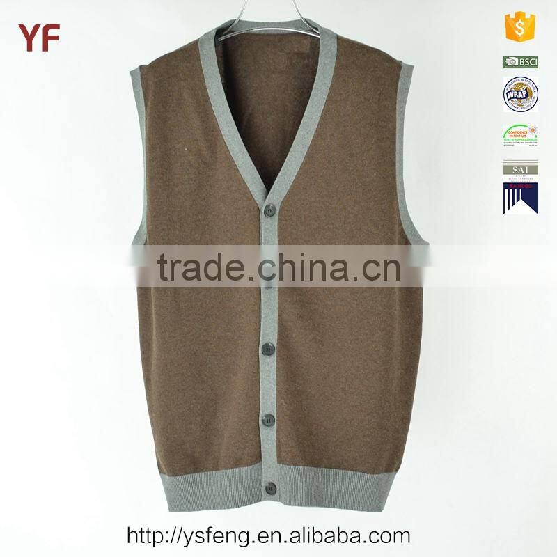 Latest V Neck Mens Sleeveless Cardigan Sweater Design
