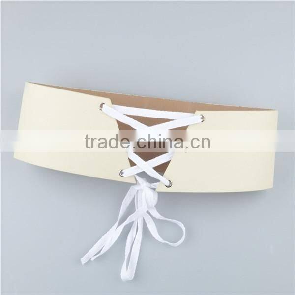 PU Leather Waistband Rectangle Khaki