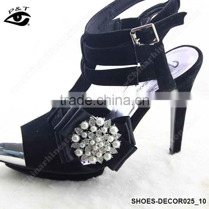 Elegant Ornament For High Heel Shoes Pearl Rhinestone Accessories for lady shoes
