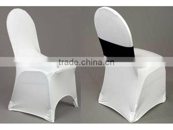 Spandex chair cover with X cross sash white Lycra four way stretch chair cover Nylon chair cover