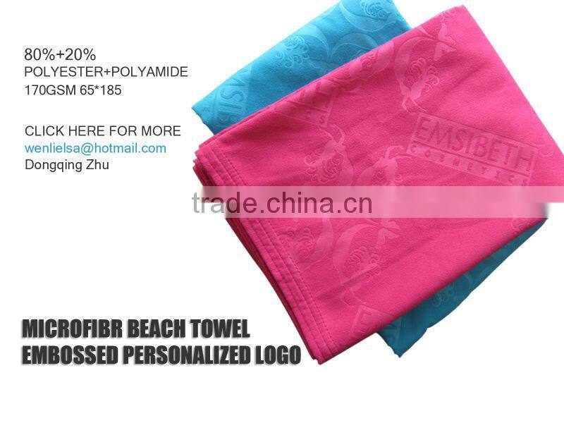 MICROFIBER TOWEL WITH PERSONALIZED EMBOSS LOGO