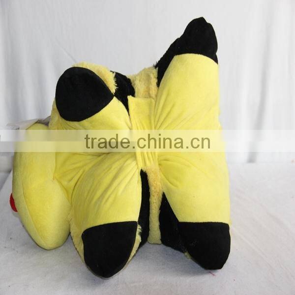 cutom plush pillow bee stuffed plush animal toy pillow yellow