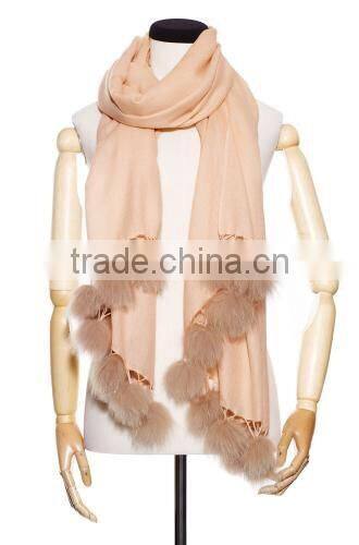 Baby Pink cardigan wholesale pom pom tassel fur poncho fur cape 180cm*70cm
