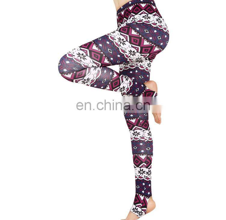 Hot sale fashion custom made colorful printed sports yoga Christmas legging
