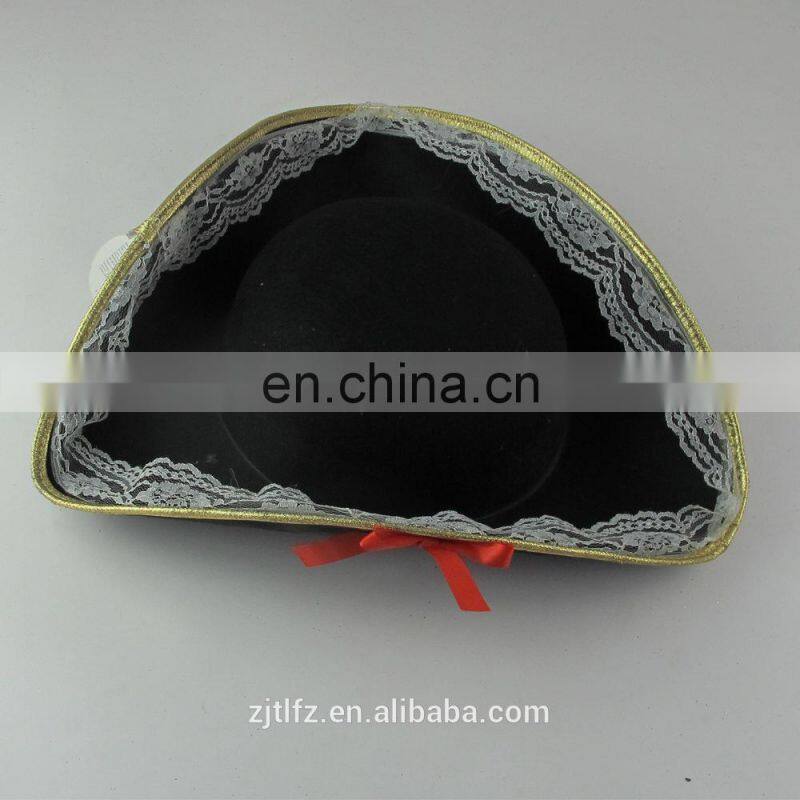 Black costume Tricorn Pirate Hat
