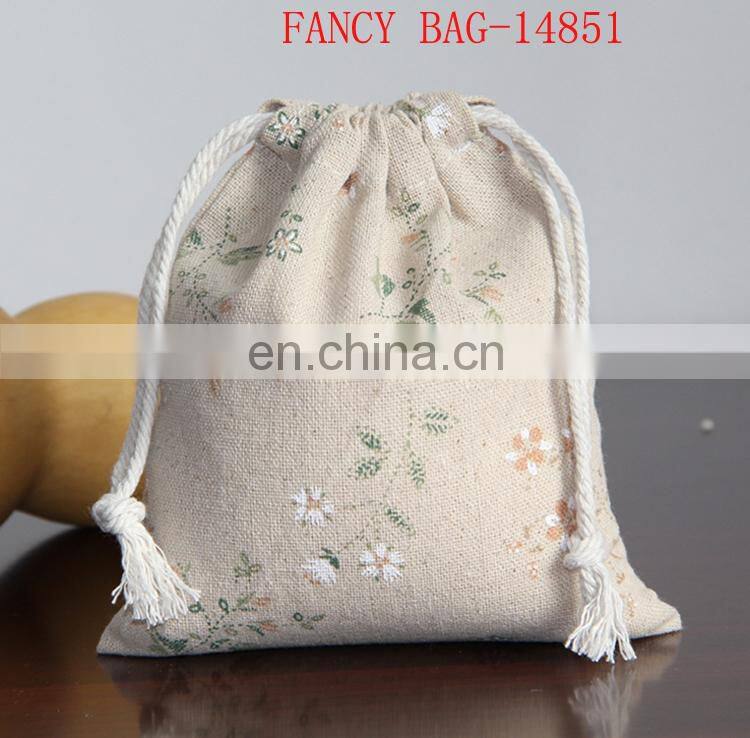 handmade eco-friendly small jute bag drawstring bag