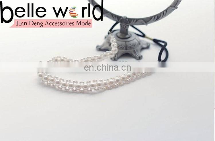 Korean Handmade Wedding Pearl Elastic Headband for Women