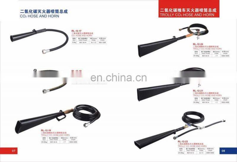 hose and horn assembly for fire extinguisher