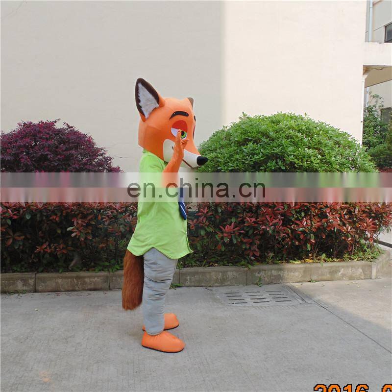 Supply OEM service type fox mascot of animal mascot costume for adult man