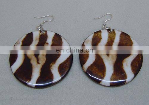 Beautiful Blue Bone and Brass Fashion Earring