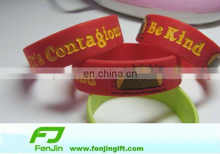 silk screen printed silicone rubber bracelet