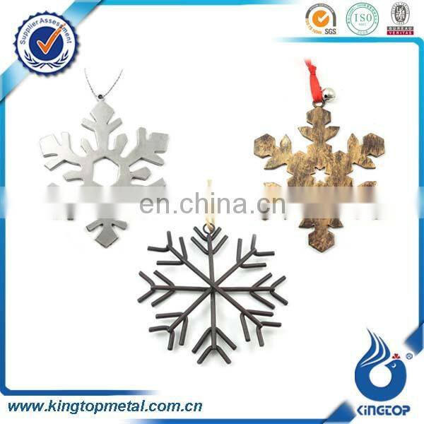 snowflake metal christmas ornament with string