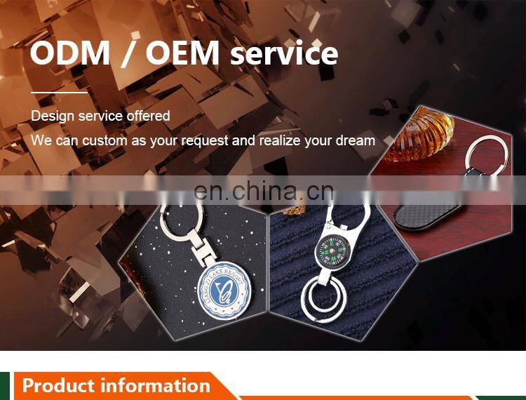 Custom own logo double sided metal souvenir keychain glitter