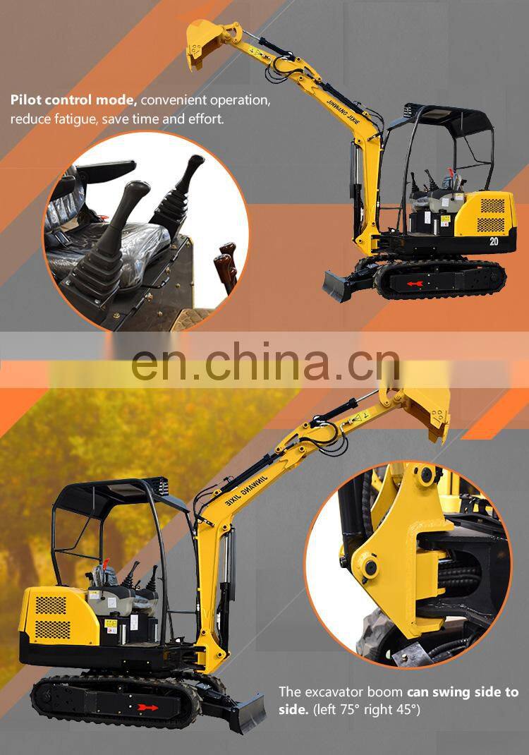 Low fuel consumption 2 ton mini agricultural excavator for sale